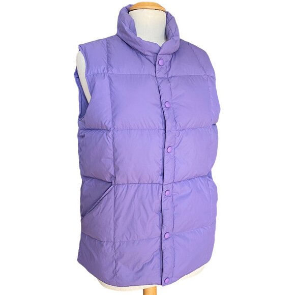 Lands End Goose Down Quilted Puffer Vest Purple Gorpcore Hiking Utility-XL - Picture 11 of 12